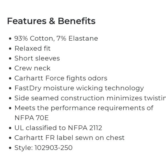 Carhartt Force FR S/S T-Shirt - Picture 4 of 6